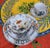 Ceramic Vintage Amm Faenza Garofano 5-Piece Place Setting - Hand-Painted Italian Majolica For Sale - Image 7 of 8