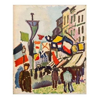 1940s Raoul Dufy "The 14th of July at Le Havre" First Edition Period Swiss Lithograph For Sale