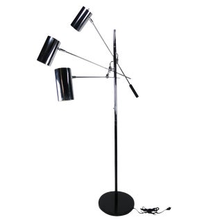 Black & Chrome Sonneman Triennale Floor Lamp For Sale