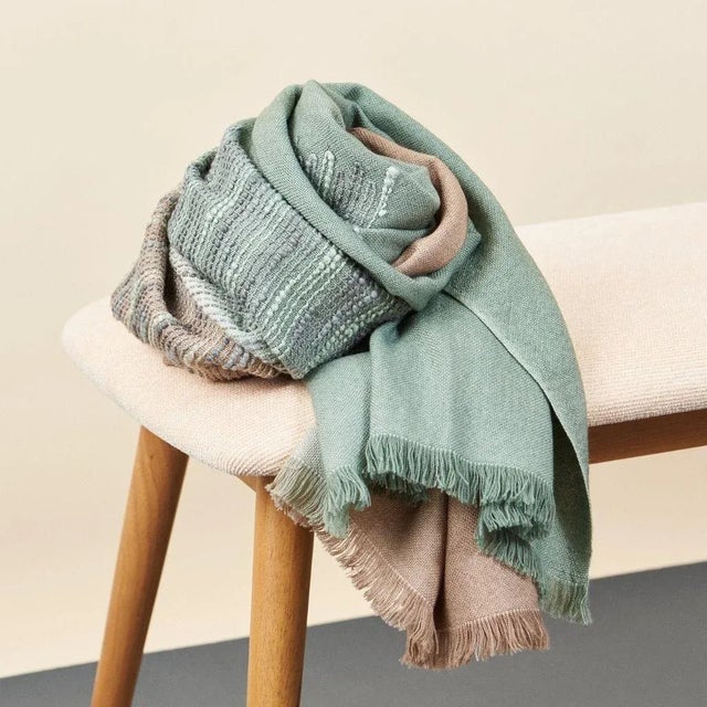 Contemporary Salvia Merino Queen Size Bedspread For Sale In Detroit - Image 6 of 6