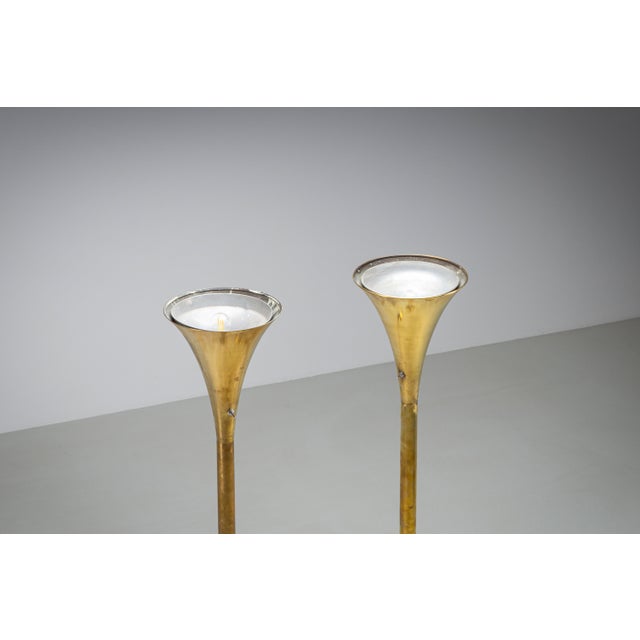 Metal Brass Luminator Floor Lamp attributed to Marcello Piacentini, 1950s For Sale - Image 7 of 12