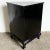 1980s Chinese Black Lacquered and Hand Laminated Demi Lune Cabinet/Side Table For Sale - Image 5 of 9