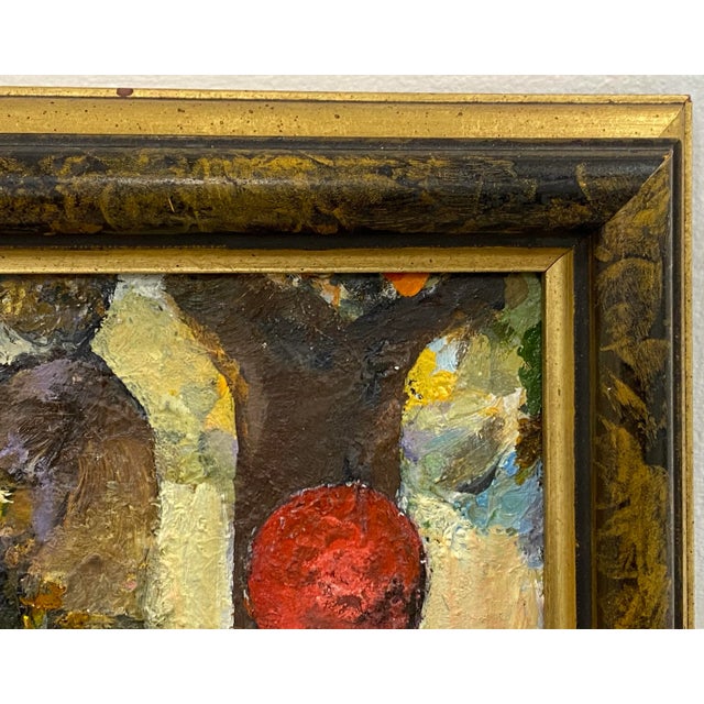 Vintage Oil Painting "The Red Balloon" by Sanders C.1972 For Sale - Image 4 of 9