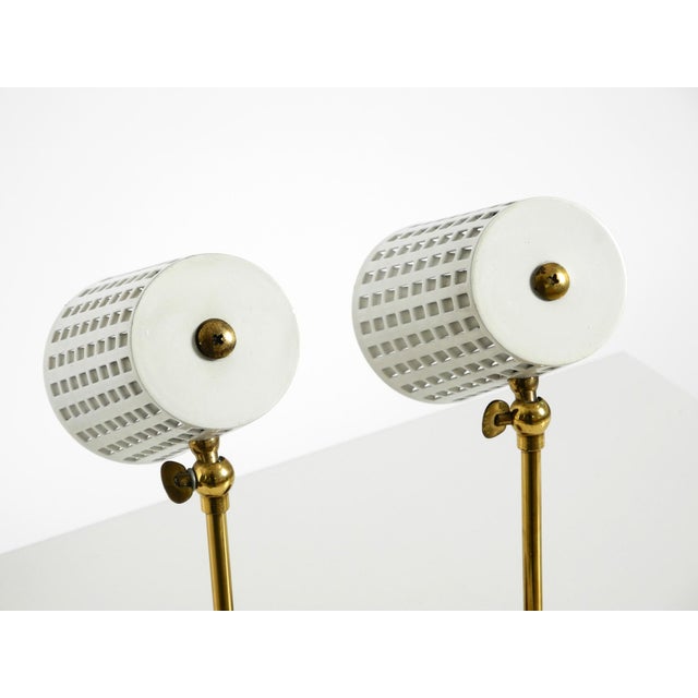 Mid-Century Modern Bedside Lamps with Perforated Metal Shades and Teak Bases, 1950s, Set of 2 For Sale - Image 15 of 18