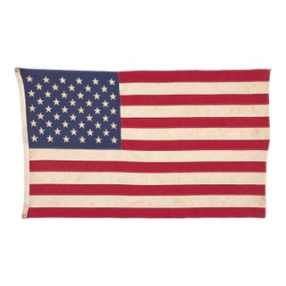 Vintage Cotton American Flag With 50 Stars For Sale