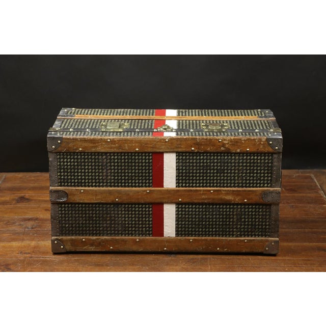 Vintage Patterned Checkerboard Trunk For Sale - Image 3 of 8