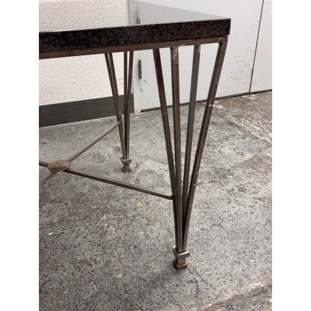 Gray Post Modern Granite + Steel Table For Sale - Image 8 of 12