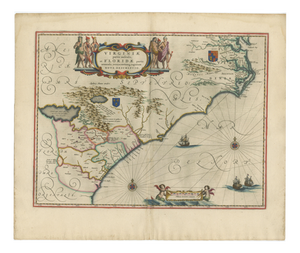 Virginia and Florida Map from Blaeu, 1642