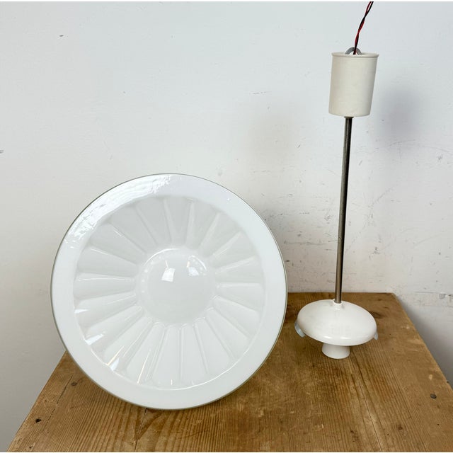 Vintage Hanging Light with Milk Glass from Elektrosvit, 1960s For Sale - Image 9 of 14