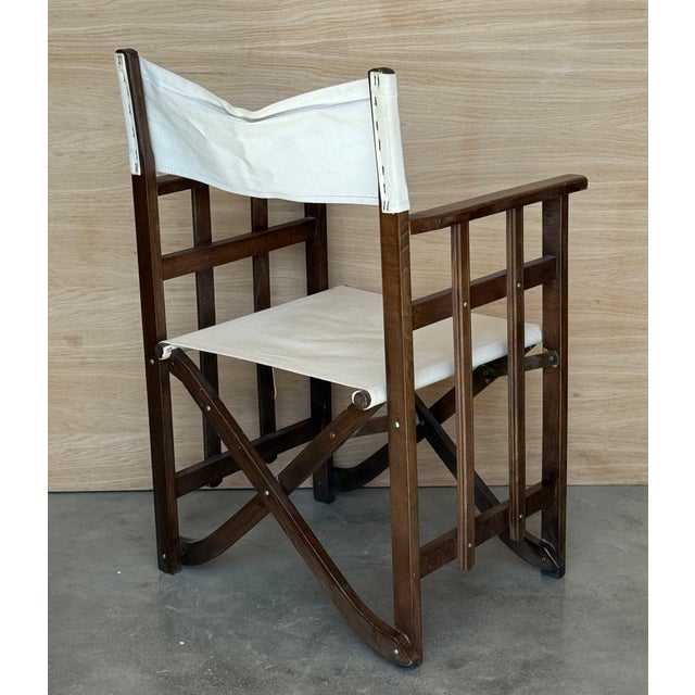 1930s Set of 5 Edwardian Canvas Directors Chairs, Loft and Garden Style Chairs For Sale - Image 4 of 11