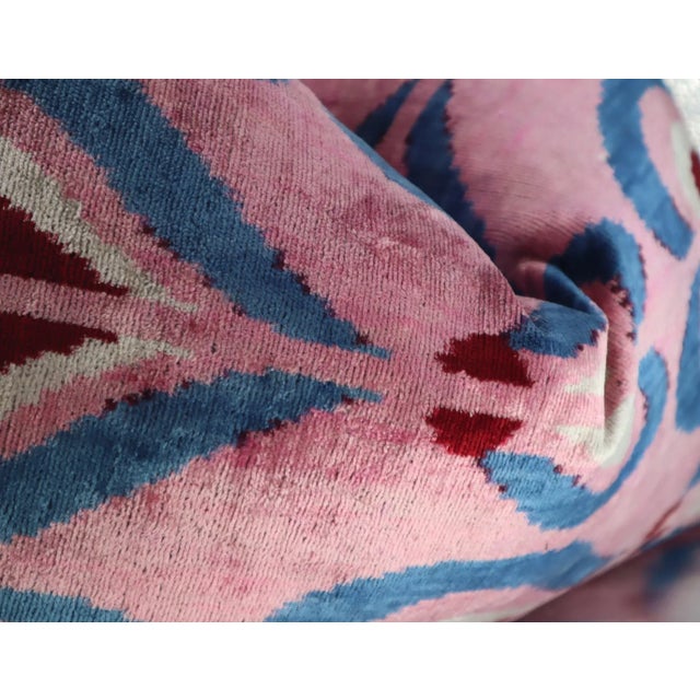 Handmade Pink Silk Velvet Throw Pillow & Down Insert For Sale - Image 11 of 12