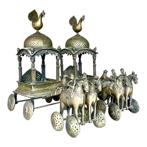 Vintage Regency Brass Caravan Temple Toys - a Pair