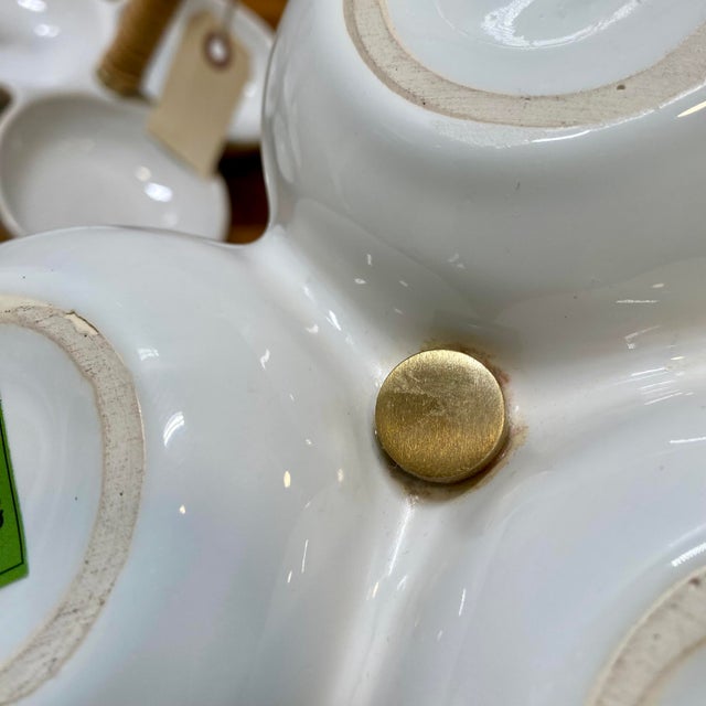 White Frontgate Savannah Snack Caddy Serving Bowls For Sale - Image 8 of 15