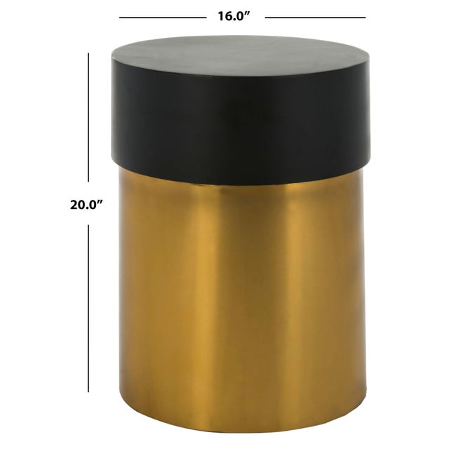Modern Solstice Round Side Table in Black / Gold For Sale - Image 3 of 6