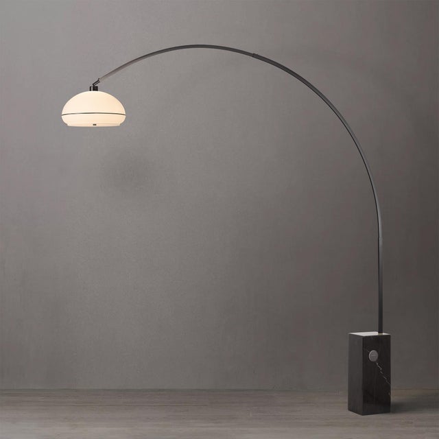 The Iconic Arc Lamp is a mid-century modern masterpiece from NOVA's lighting line, featuring a sleek Black Nickel steel...
