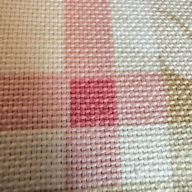 Vintage P Kaufmann Foliage Scroll Windowpane Plaid Cotton Fabric, 2 Pieces 8 Yards For Sale - Image 4 of 11