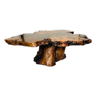 Gorgeous 1960 Tedeood Slab Stump Root Live Edge Coffee Table For Sale