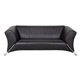 Leather and Metal 322 Two-Seater Sofa from Rolf Benz For Sale
