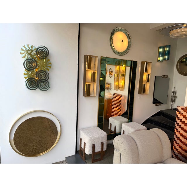 Contemporary Brass and Murano Glass Spiral Sconces, Italy, Set of 2 For Sale - Image 11 of 14