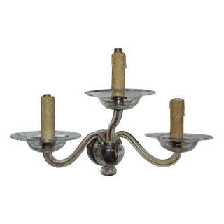 Glass Triple Wall Lamp, 1890s For Sale