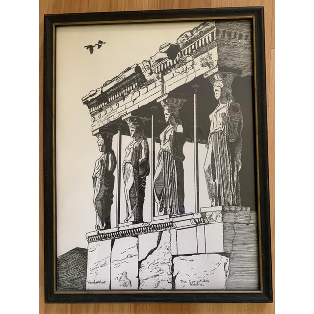 Mid-Century Modern Vintage Architectural Etching of Roman Ruins by Vanderkloot Set of 2 For Sale - Image 3 of 7