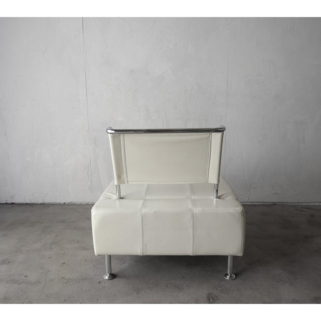 Post Modern Leather Sofa & Chair by Shermag Chairish