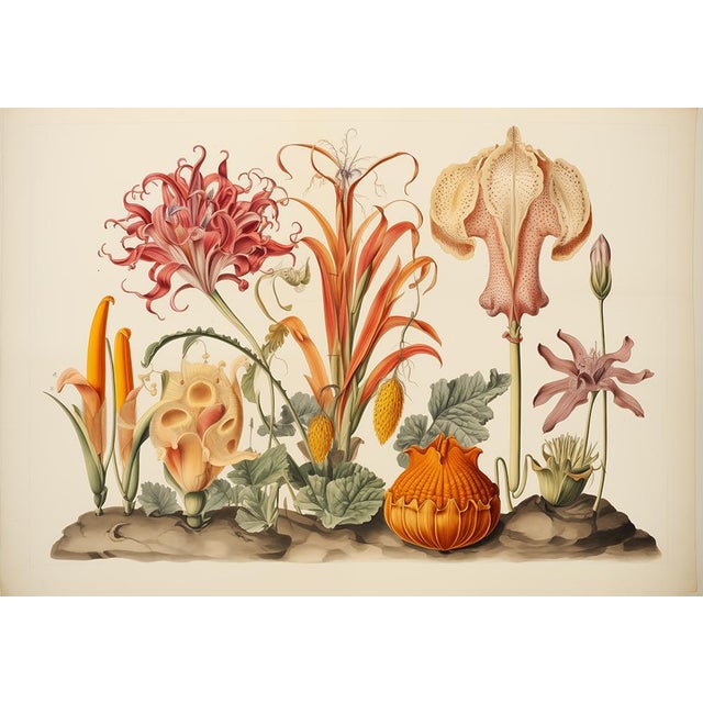 Set of 4 - 20' X 13.9' Botanical Prints 'Hortus Floridus' Style Flowers #3, Unframed For Sale - Image 6 of 9