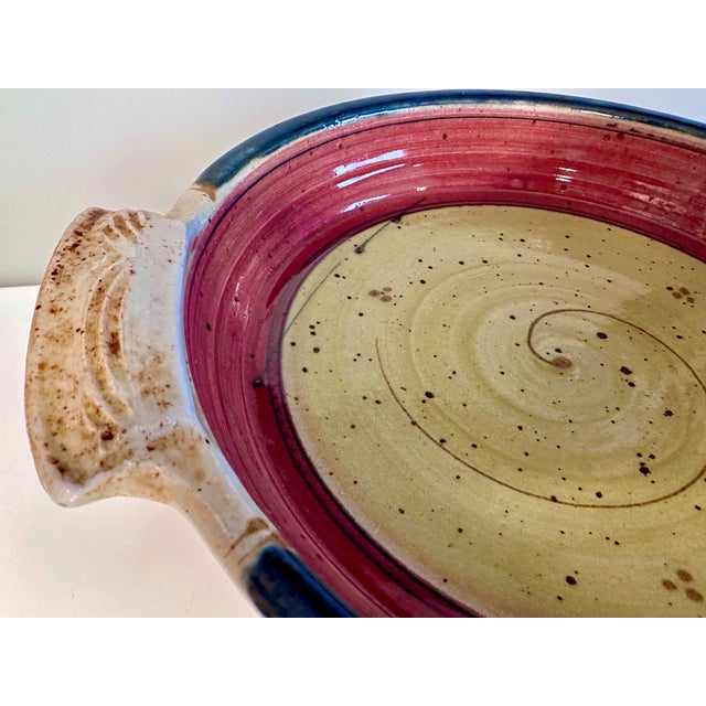 Rustic Studio Ceramic Art Tray, Germany, 1980s For Sale - Image 3 of 13
