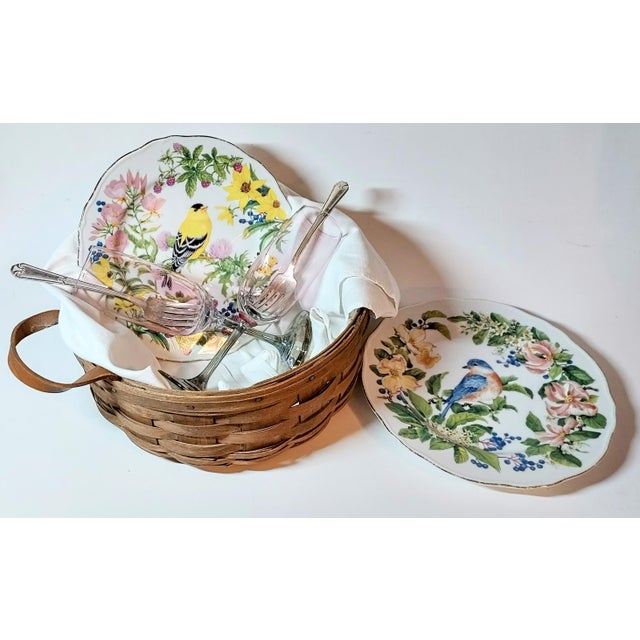 Pink Birdwatchers Picnic Gift Basket- Set of 9 For Sale - Image 8 of 13