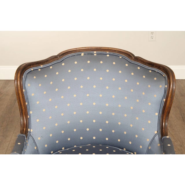 Wood French Louis XV Style Vintage Carved Walnut Bergere Armchair For Sale - Image 7 of 12