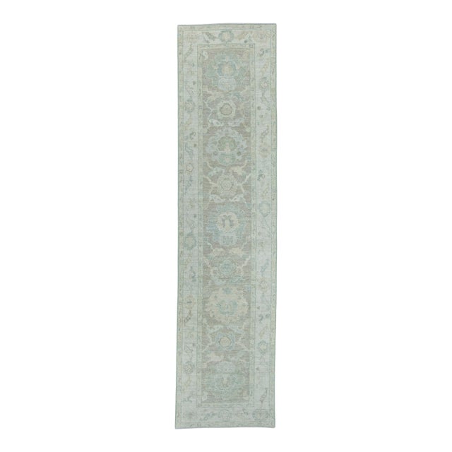Turkish Oushak Rug 2'6" x 10'1" #19416 For Sale