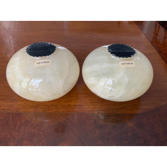 1970s Alabaster Votive Candle Planter/ Catchall - a Pair For Sale In Chicago - Image 6 of 10