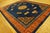1920s Navy Blue Medallion Greek Key Antique Chinese Art Deco Knotted Rug For Sale - Image 4 of 9