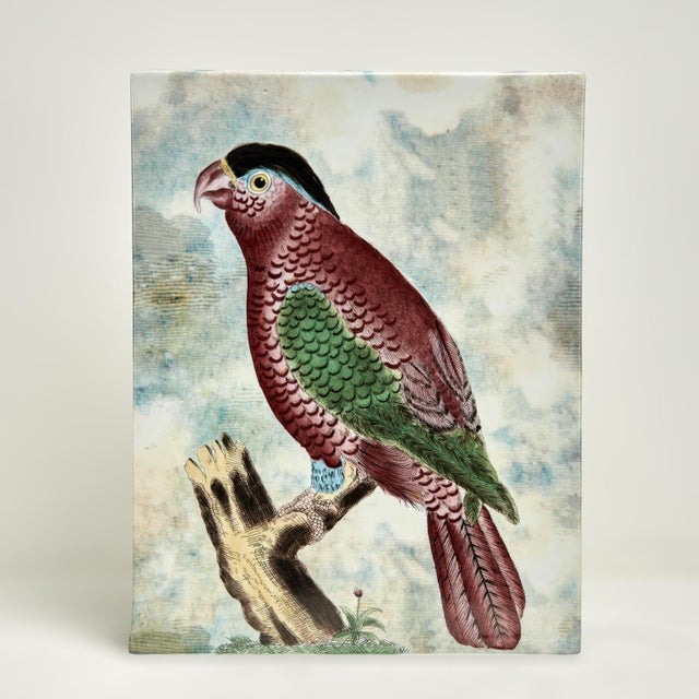 Mid-Century Modern Vintage Porcelain Vase With Birds or Parrots by John Derian For Sale - Image 3 of 12