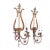 Antique pair of Adam style three light tole wall sconces crafted in metal with a lyre form. Made by the Sterling Bronze...
