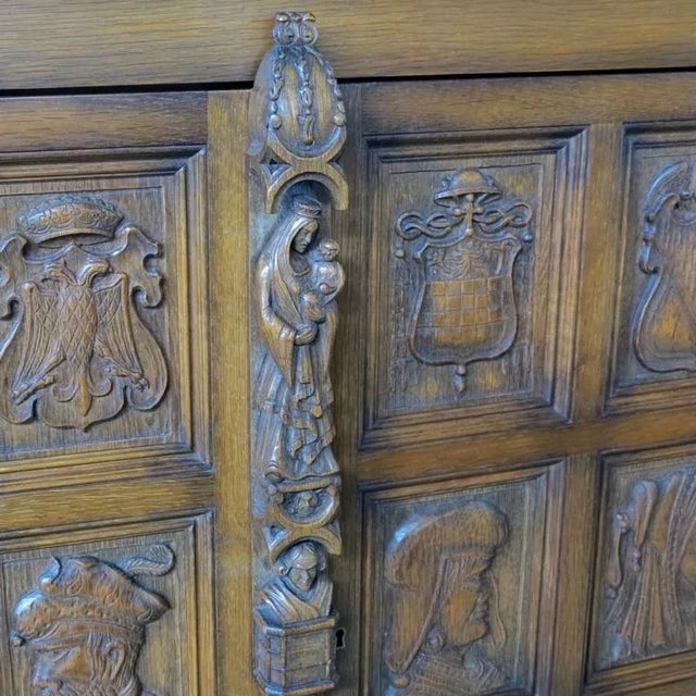 Vintage Carved Buffet, 1950s For Sale - Image 11 of 15