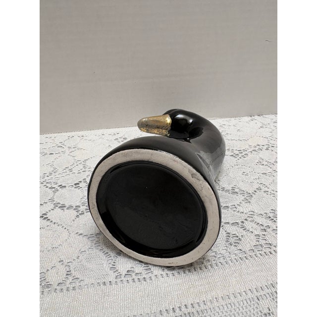 2010s Unique Ceramic Black Swan Bud Vase For Sale - Image 5 of 8