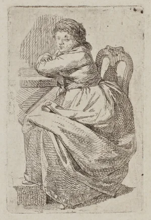 J. Schadow, Sitting Young Woman, 1784, Etching