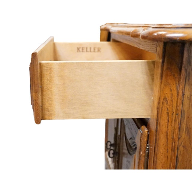 Brown Keller Furniture Solid Oak Country French Style 28" Cabinet Nightstand For Sale - Image 8 of 14