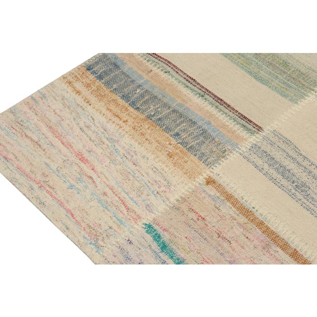 2010s Rug & Kilim’s Patchwork Kilim Rug in Polychromatic Stripes For Sale - Image 5 of 7