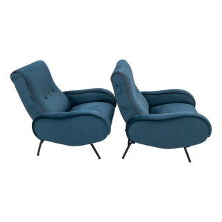 Vintage Reclining Chairs by Marco Zanuso, Italy, 1950s, Set of 2 For Sale