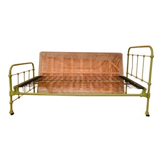 Antique French Country Iron Bedframe For Sale