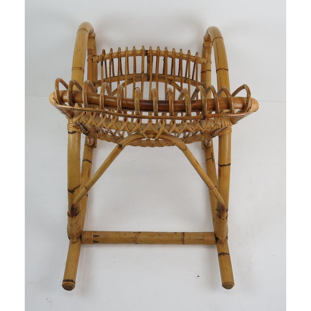 Vintage Franco Albini Style Bamboo Rocking Chair Chairish