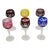 1900s Set of Six Colored Bohemia Crystal Wine Glasses For Sale