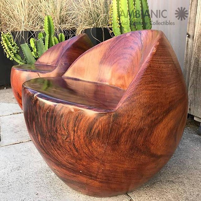 Pair of Mid-Century Studio Solid Rosewood Chairs For Sale In San Diego - Image 6 of 6