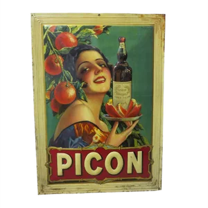 Lithographed Tin Picon Sign from Sirven, 1920s
