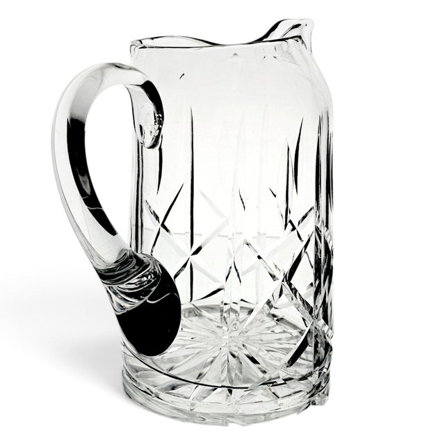 Late 20th Century Royal Brierley Ascot Hand Cut Lead Crystal 32 Oz Ice Lip Pitcher For Sale In San Francisco - Image 6 of 12