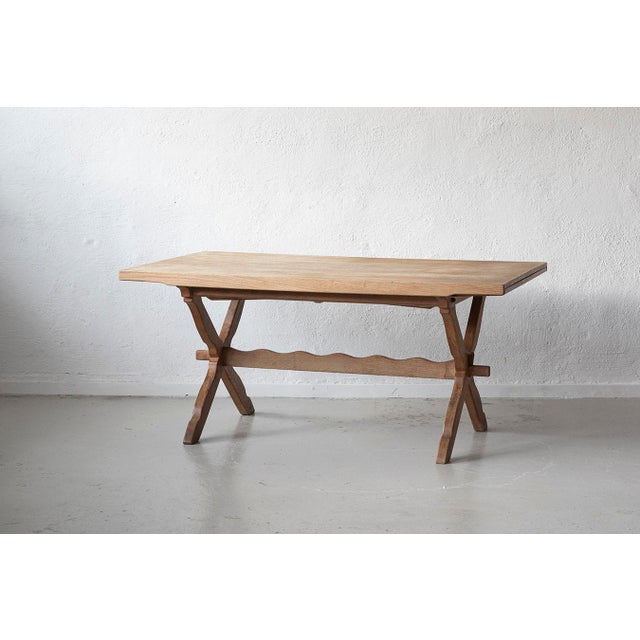 Wood Sculptural Oak Table by Henning Kjærnulf, 1960s For Sale - Image 7 of 15