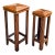 Vintage Graduated Bamboo & Rattan Pedestal Plant Stands, Pair For Sale