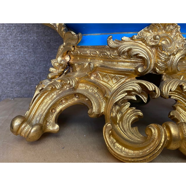 French Late 19th Century French Louis XV / Rococo Style Gilt Bronze-Mounted Porcelain Jardinière, Circa 1880 For Sale - Image 3 of 10